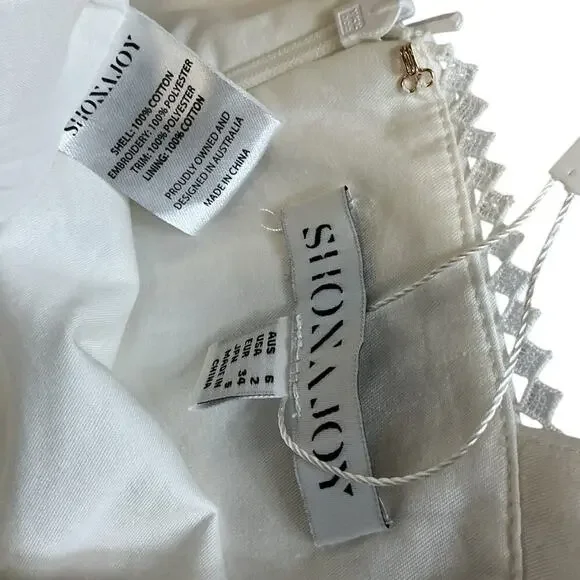 Shona Joy Embroidered Ivory Lori Maxi Dress Size 2 - Picture 4 of 4